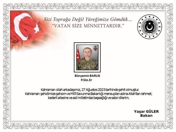 وزارت دفاع ترکیه کشته شدن یکی از نظامیان خود در زاپ را تایید کرد