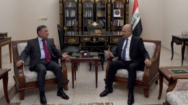عزت الشابندر پس از بازگشت به عراق به دیدار برهم صالح رفت