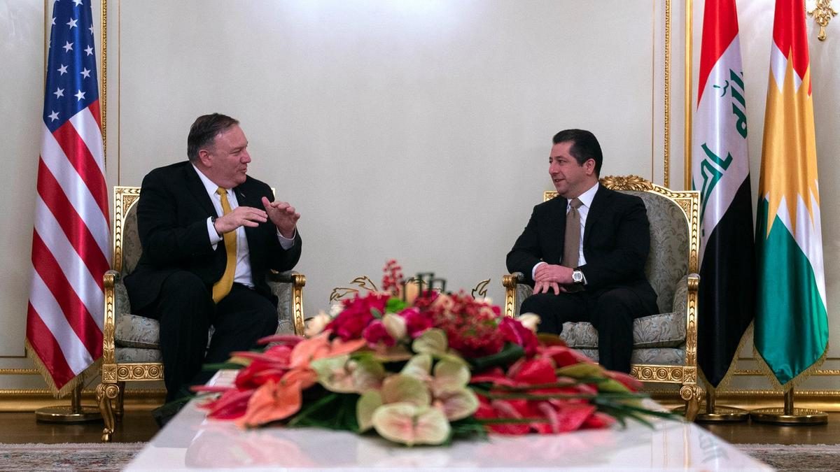 Pompeo, Masrour Barzani speake phone following Iran missile attack
