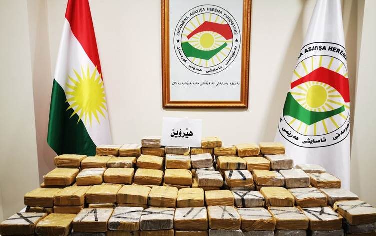 دستگیری باند بین المللی مواد مخدر در اربیل به همراه 130 کیلوگرم مخدر