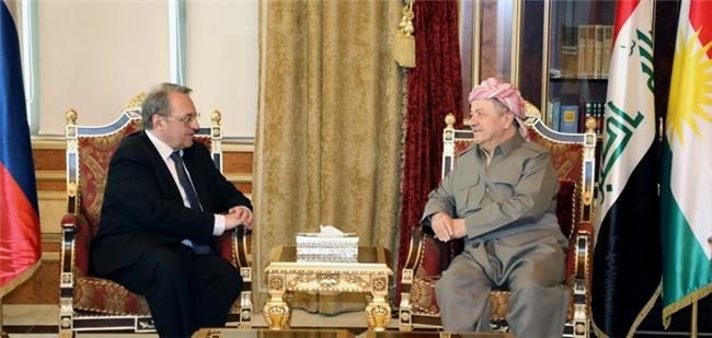 ابراز نگرانی مسعود بارزانی از آینده کردهای سوریه در دیدار با بوگدانوف