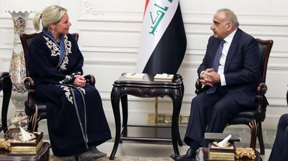 عادل عه‌بدولمه‌هدی و نوێنه‌ری نه‌ته‌وه‌یه‌کگرتووه‌کان گواستنه‌وه‌ی ده‌سه‌ڵات تاوتوێ ده‌کەن