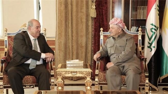 توافق مسعود بارزانی و ایاد علاوی در خصوص دولت جدید عراق