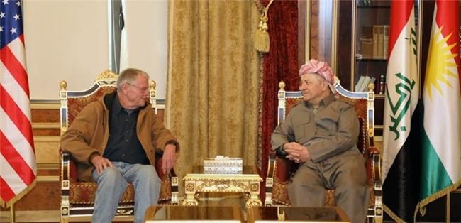 گفتگوی مسعود بارزانی و هیئت آمریکایی در مورد ایجاد ثبات در عراق