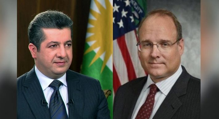 گفتگوی تلفنی نخست ‌وزیر اقلیم کردستان با معاون وزیر خزانه‌ داری آمریکا