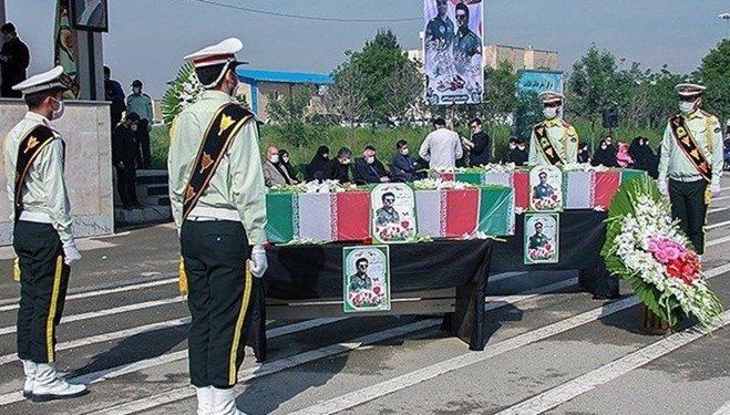 تشییع پیکر خلبان  «علی عیدی» در کرمانشاه