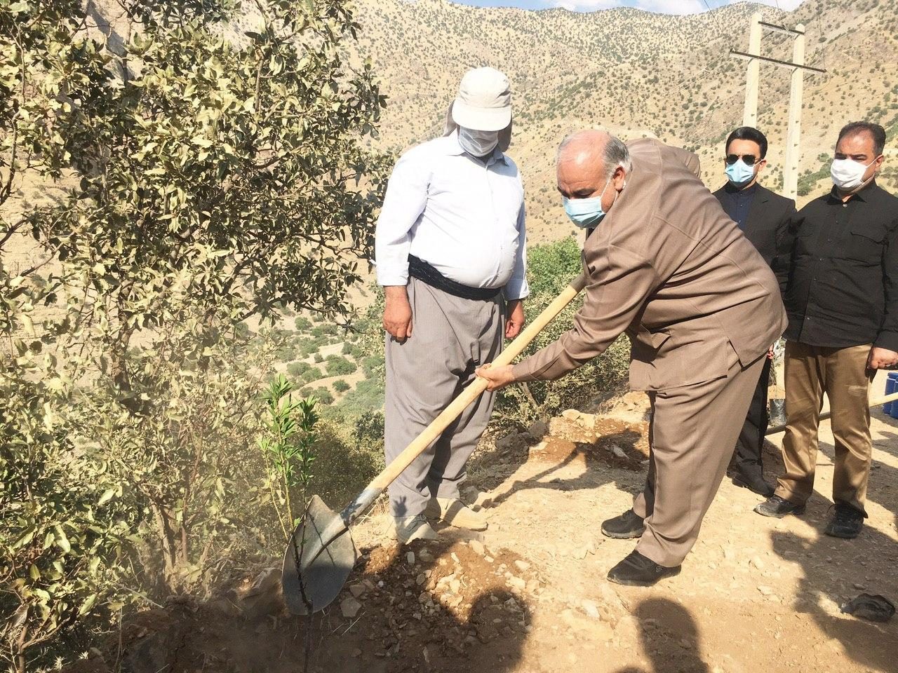 کاشت نهال امید به یاد جانباختگان آتش سوزی بوزین و مرخیل