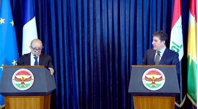 لودریان بر تداوم پشتیبانی فرانسه از اقلیم کردستان تاکید کرد