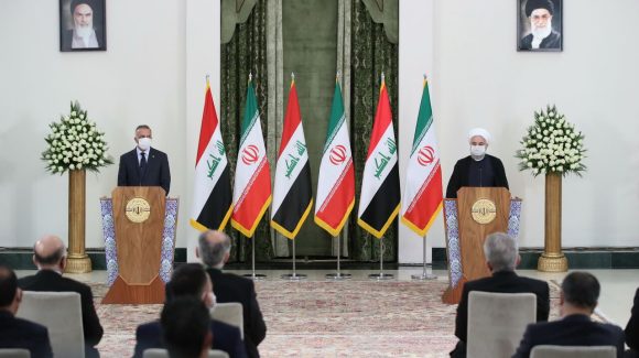 ڕۆحانی: ئیرادەی تاران و بەغدا لە سەر ئەوەیە ڕێژەی ئاڵوگۆڕی بازرگانیی نێوانیان بۆ 20 ملیار دۆلار بەرز بکەنەوە/ کازمی: خاکی عێراق نابێت بە سەکۆی هەڕەشەی هیچ وڵاتێک دژی ئێران