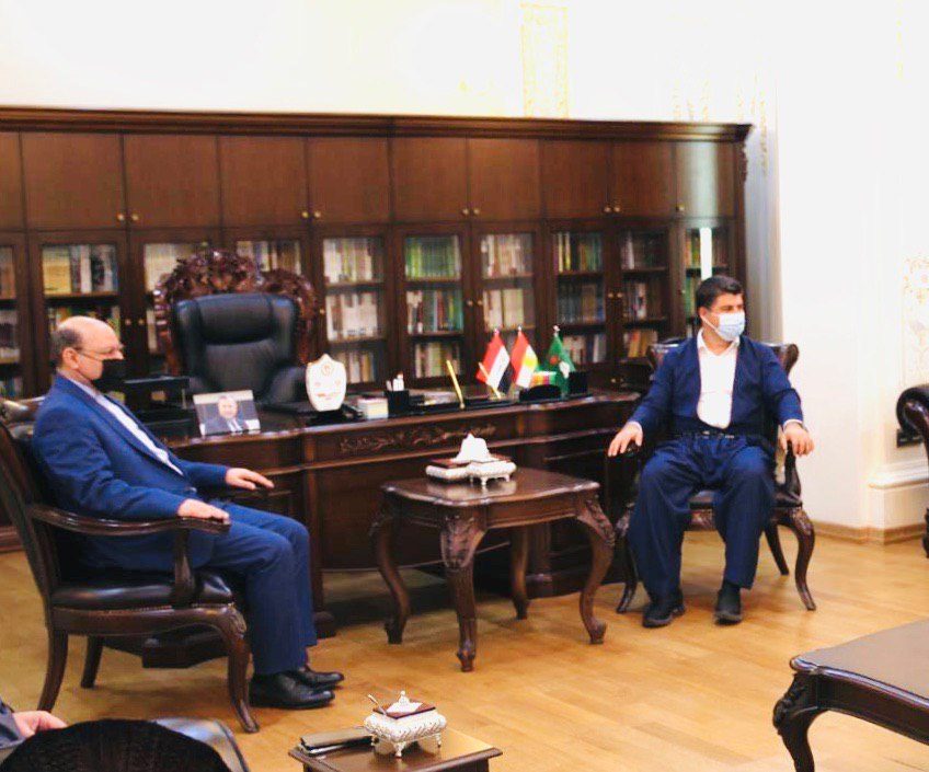 دیدار سرکنسول ایران در اربیل با لاهور شیخ جنگی رئیس مشترک اتحادیه میهنی
