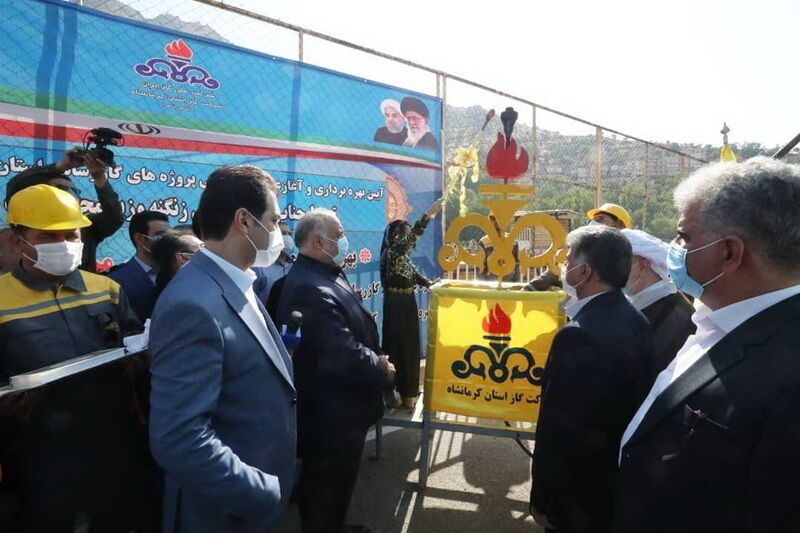 پروژه گازرسانی به شهر مرزی نودشه توسط وزیر نفت به بهره‌برداری رسید/گازرسانی به مناطق روستایی کرمانشاه ۷۰۰درصد رشد یافته است