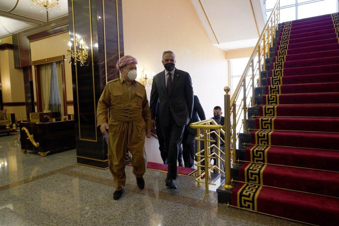 گفتگوی کاظمی با مسعود بارزانی درباره اوضاع عراق و انتخابات پارلمانی