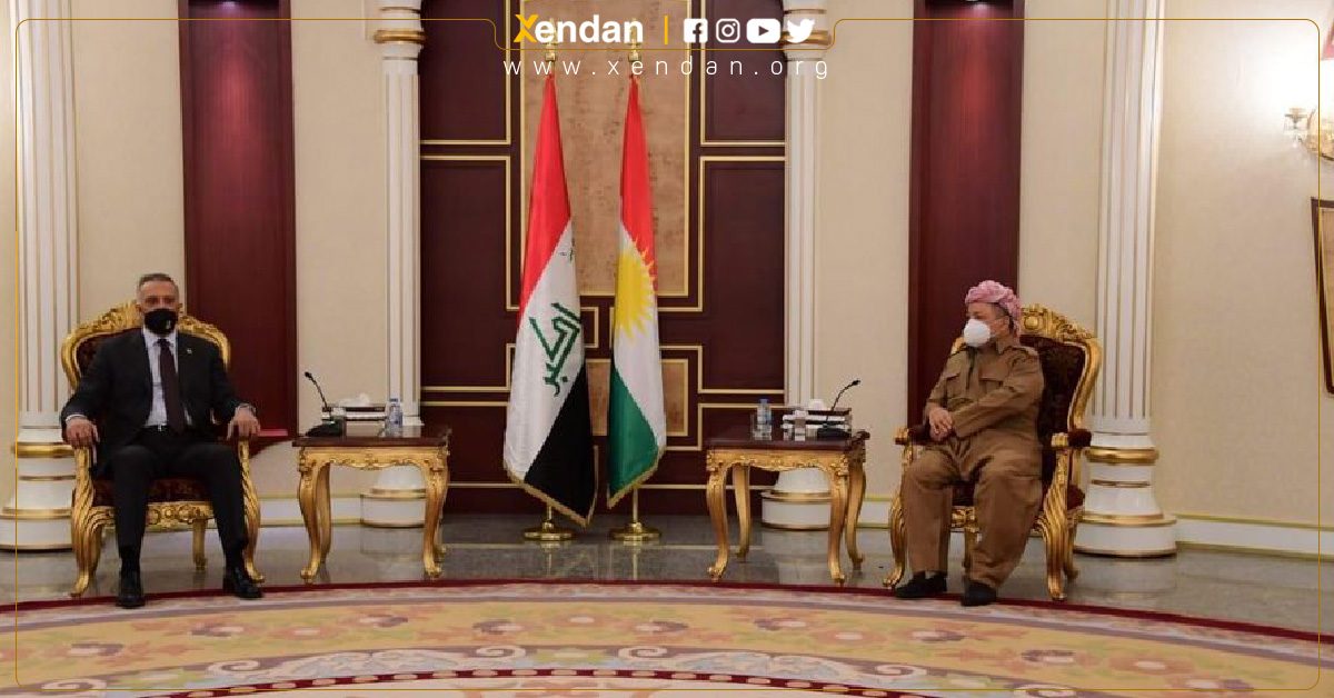 دیدار مسعود بارزانی  و مصطفی کاظمی در اربیل