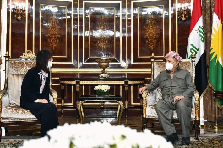 دیدار مسعود بارزانی با سرکنسول ژاپن در اربیل