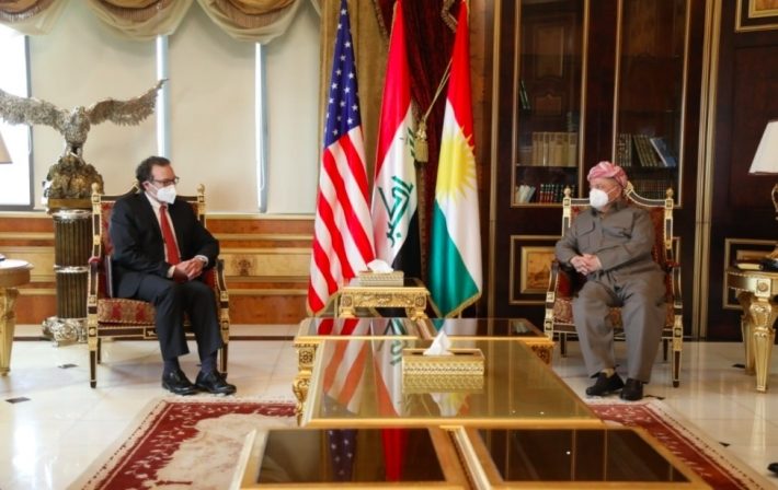 دیدار مسعود بارزانی با هیئتی از وزارت خارجه آمریکا