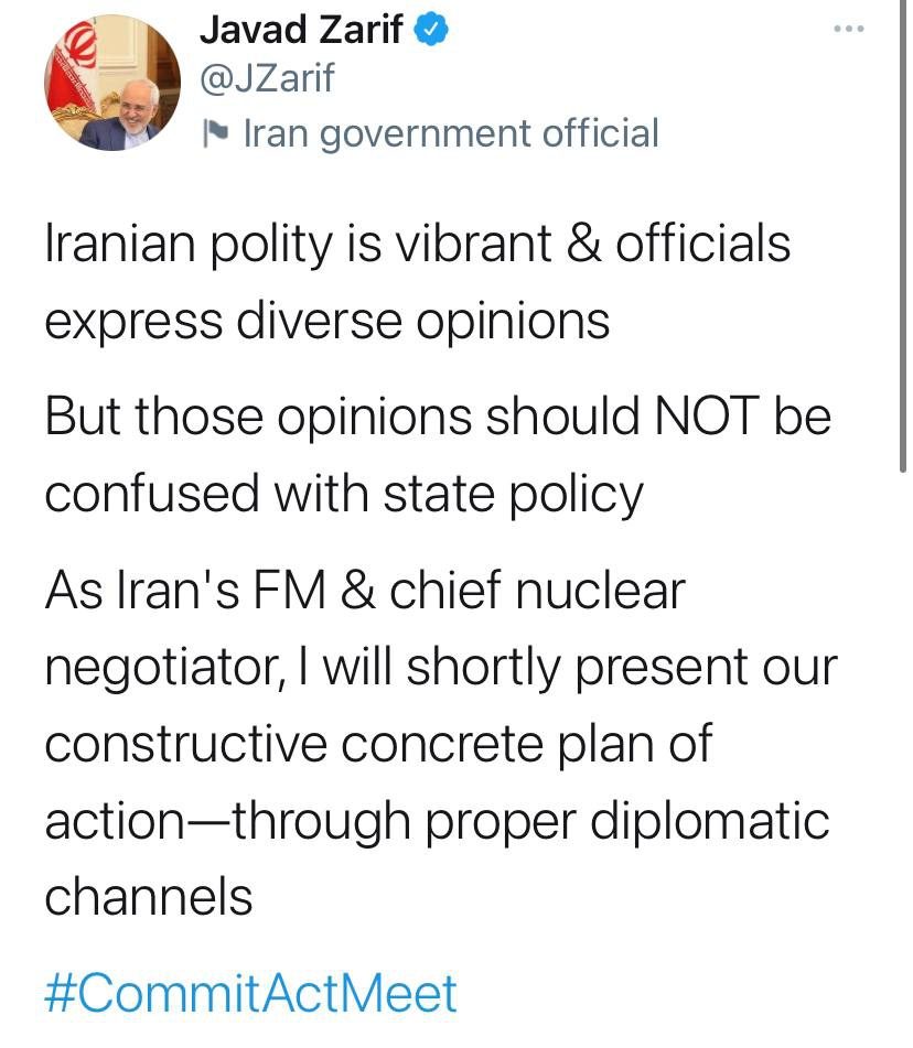 ظریف: به زودی طرح اقدام سازنده خودمان را ارایه می کنیم