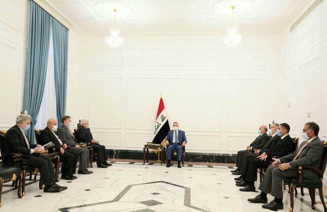 Zarif meets Mustafa al-Kadhimi in Baghdad