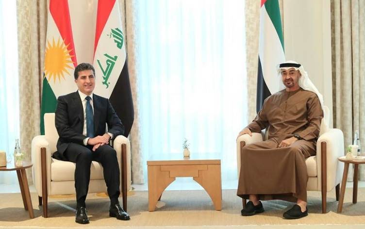 گفتگوی نچیروان بارزانی و محمد بن زاید درباره تقویت روابط دو جانبه