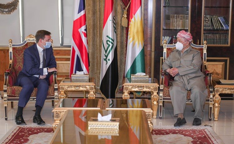 تأکید مسعود بارزانی و سفیر انگلیس بر اهمیت اصلاحات در وزارت پیشمرگ