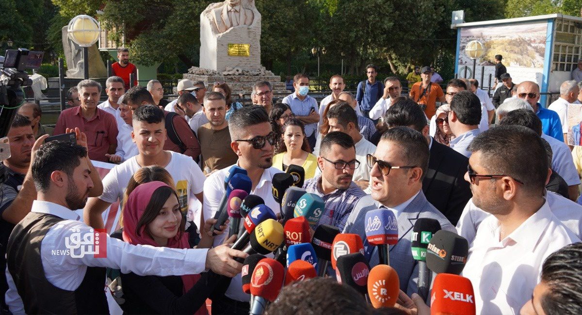 تجمع دهها نفر در سلیمانیه  و مطالبه عفو نچیروان  بارزانی  برای فعالان بادینان
