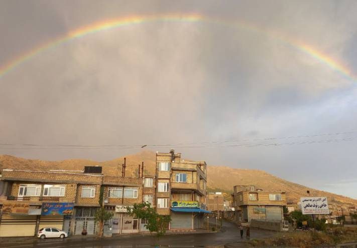 بارش باران تابستانه در شهر بانه و آب گرفتگی معابر
