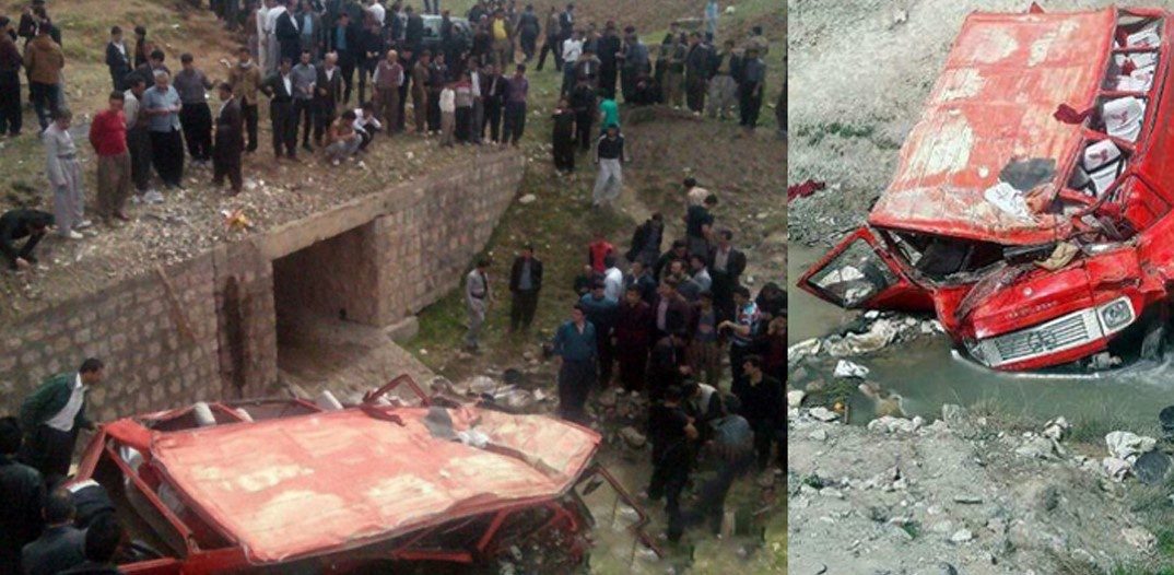 نقص فنی و بی احتیاطی راننده مینی‌بوس علت حادثه محور سروآباد-کامیاران
