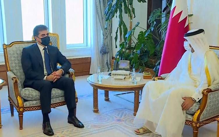 نچیروان بارزانی با نخست وزیر قطر دیدار کرد