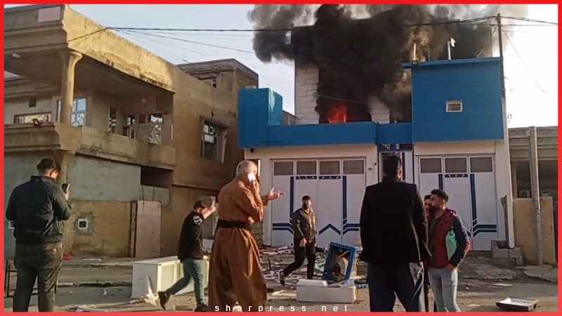دفتر جنبش تغییر در منطقه سید صادق استان سلیمانیه به آتش کشیده شد