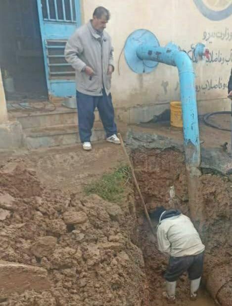رفع شکستگی خط انتقال آب  شهر جوانرود