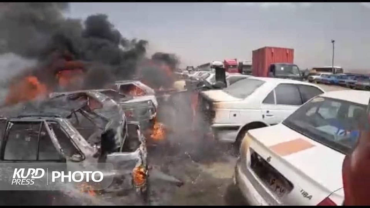 نشت بنزین پارکینگ خودرو در میاندوآب را به آتش کشاند