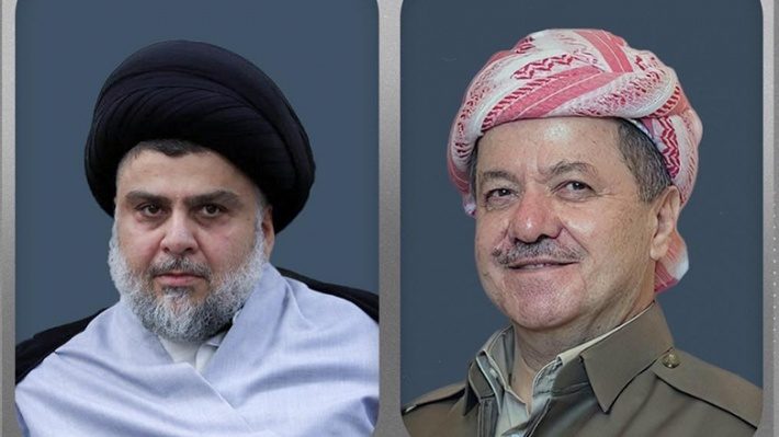 گفتگوی تلفنی مسعود بارزانی و مقتدی صدر درخصوص آخرین تحولات عراق
