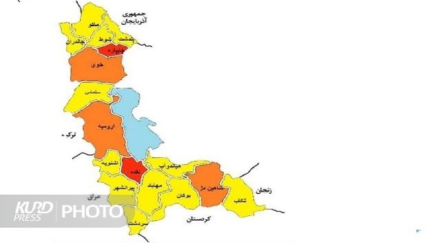 بازگشت رنگ قرمز کرونایی به نقشه آذربایجان غربی/رنگ آبی پر کشید
