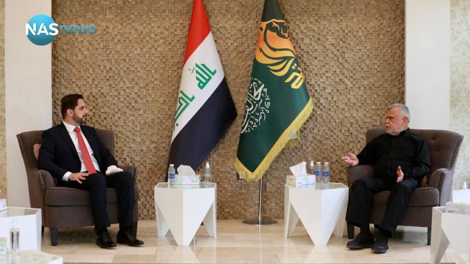 دیدار رئیس ائتلاف الفتح با رئیس جنبش نسل نو در بغداد