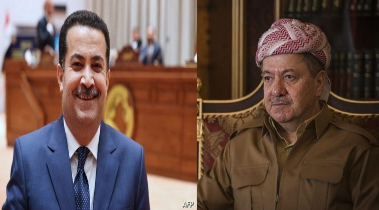 مەسعوود بارزانی پیرۆزبایی لە محەمەد شیاع سوودانی دەکات