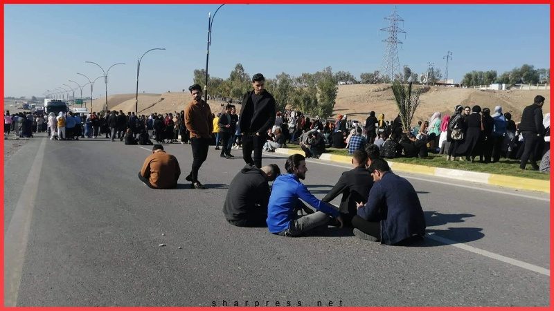 شروع اعتراضات دانشجویی و مسدود شدن جاده ی کلار _سلیمانیه