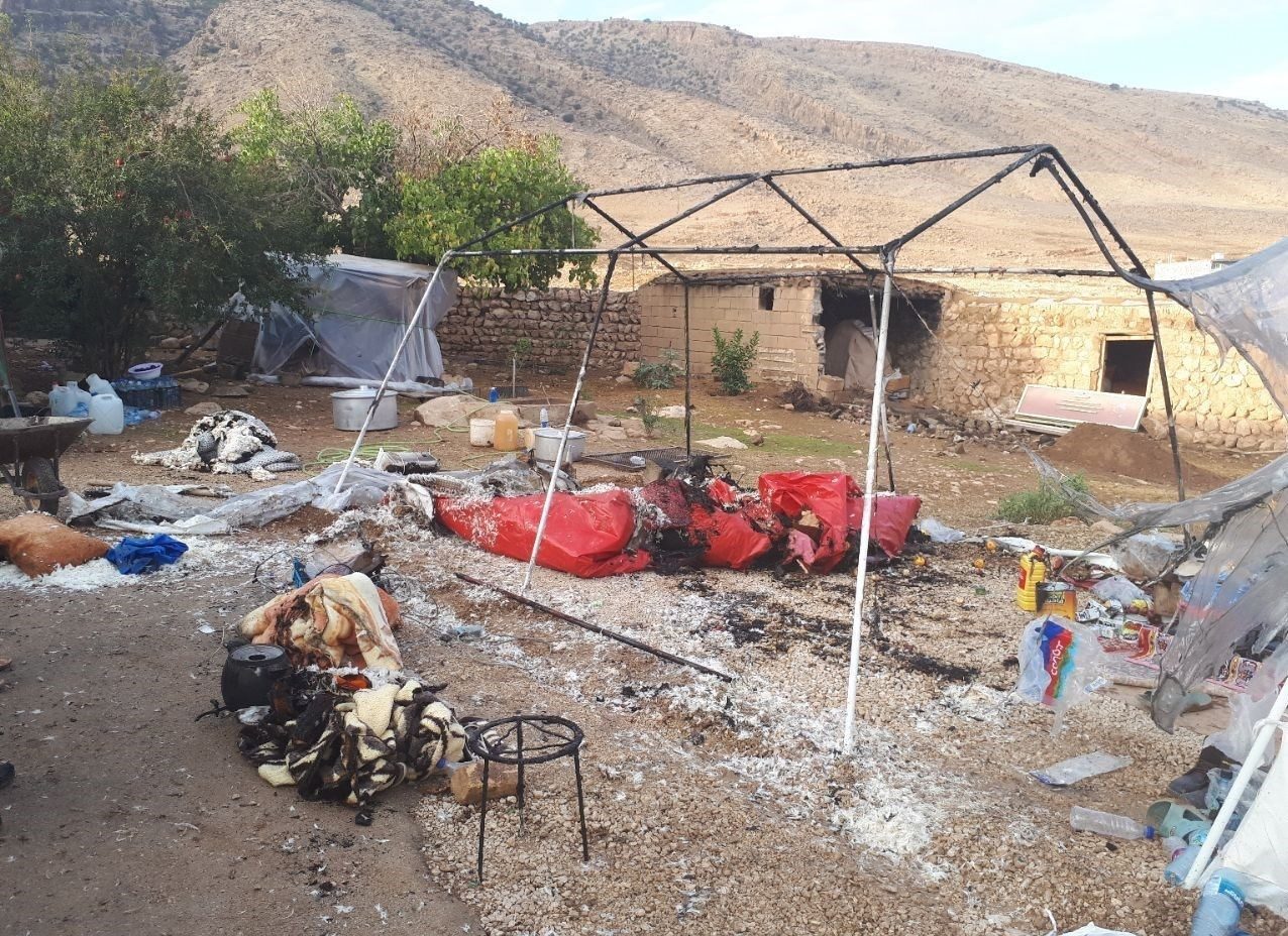 آتش گرفتن چادر زلزله زدگان در خوی!