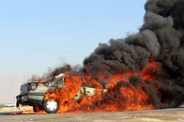 تصادف در جاده برهان/ چیزی از خودرو باقی نماند