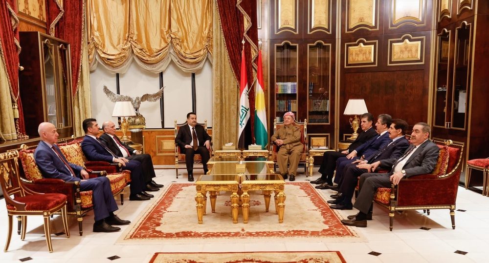 بارزانی و سوودانی پەیوەندییەکانی نێوان حکوومەتی عێراق و حکوومەتی هەرێمیان تاوتوێ کرد