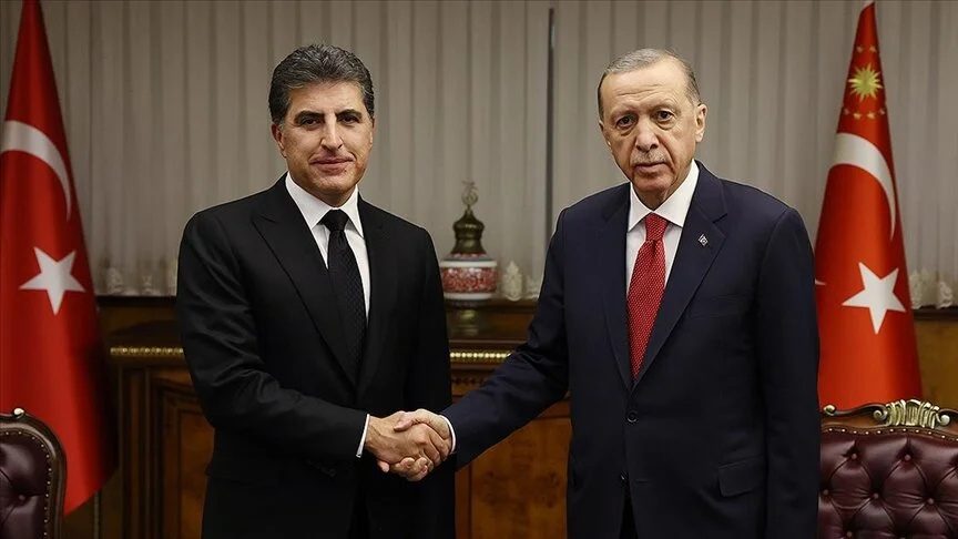 ابراز خرسندی نچیروان بارزانی از سفر اردوغان به اربیل به زبان ترکی: از میزبانی اردوغان خوشحالم
