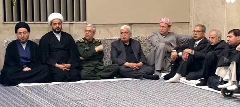 حضور ادهم بارزانی در جمع دولتمران و رجال سیاسی عراق به عنوان مهمان ویژه بیت رهبری در مجلس ترحیم آیت الله رئیسی و همراهانش