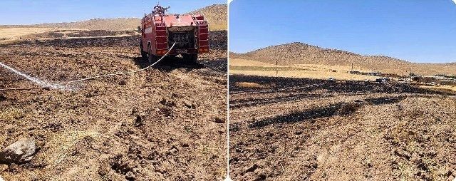 ٤ هکتار گندم در بوکان طعمه حریق شد