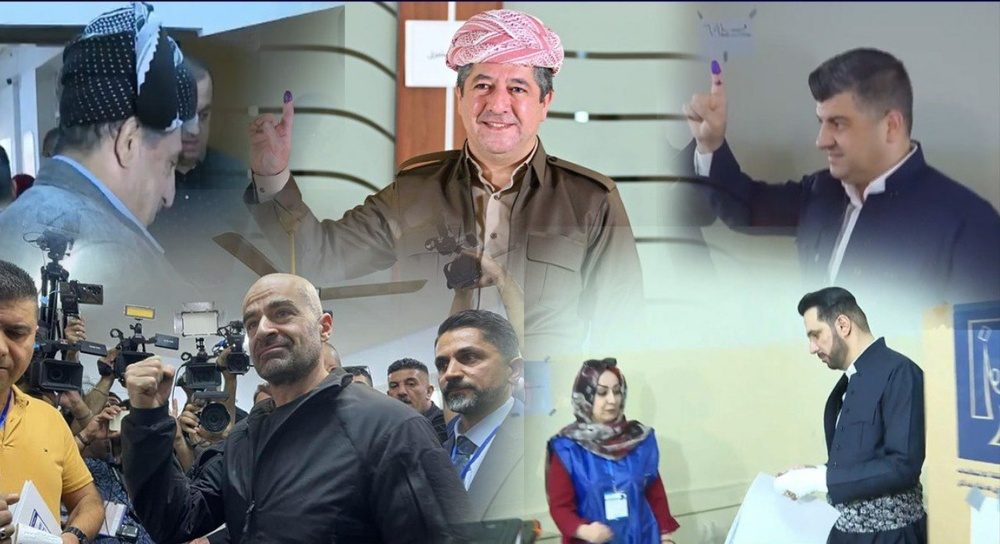 حضور مسئولان دولتی و حزبی در انتخابات پارلمانی کردستان