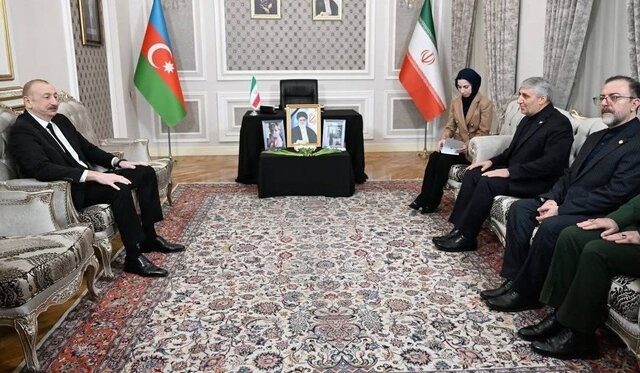 حضور الهام علی‌اف در سفارت ایران در باکو