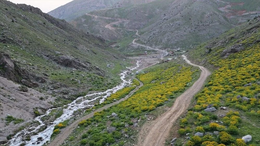 قله برفی و دامنه‌های سبز کوه کَل‌مَمو در شرناخ از آسمان به تصویر کشیده شد + تصاویر